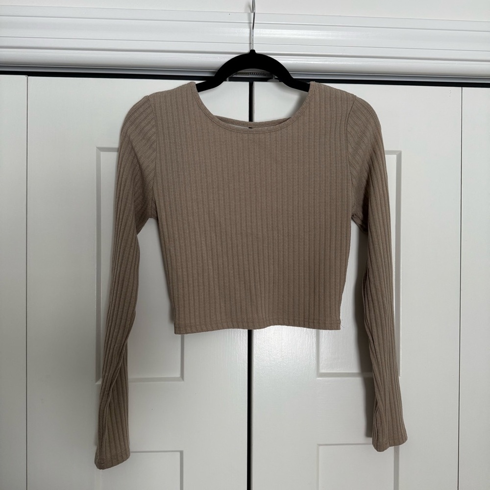 Beige Ribbed Shirt & Pant Set - Picture 5 of 7